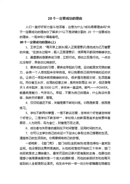 20个一定要成功的理由