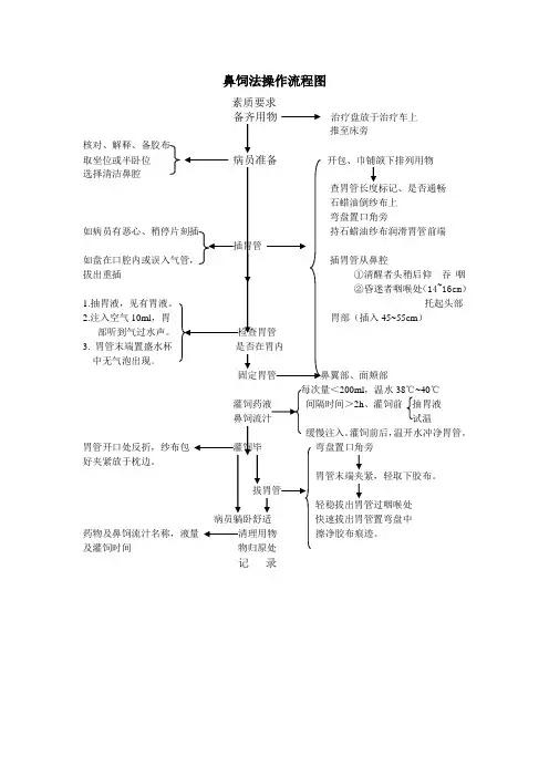 鼻饲法操作流程图