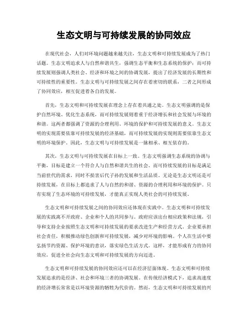 生态文明与可持续发展的协同效应