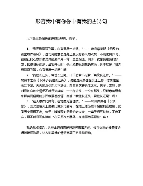 形容我中有你你中有我的古诗句