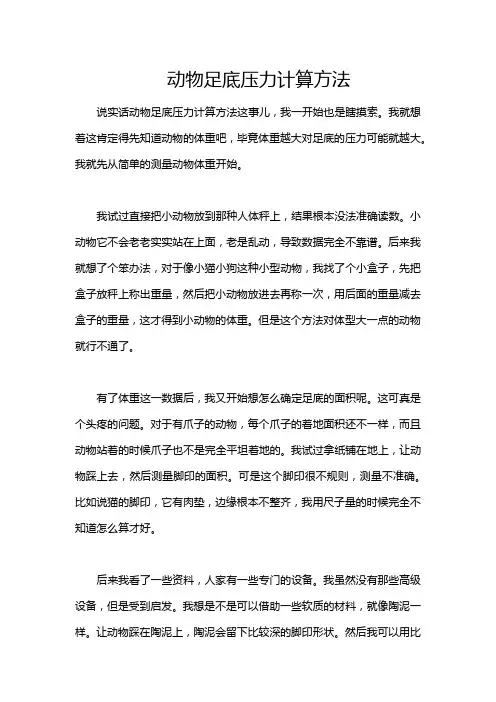 动物足底压力计算方法