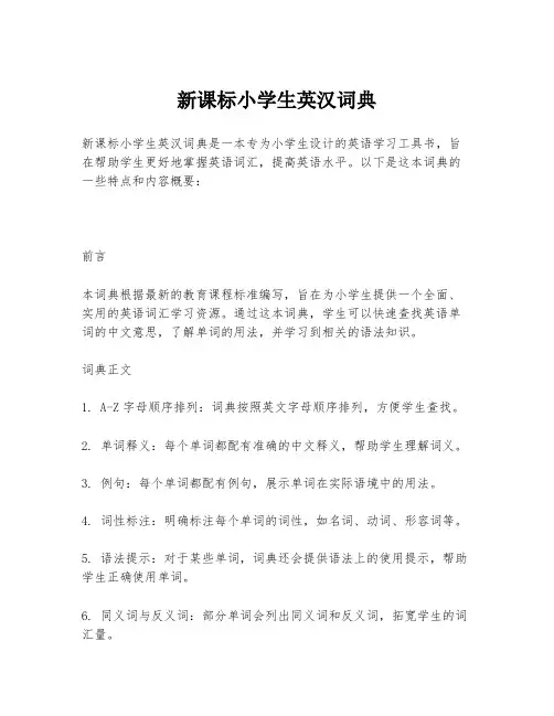 新课标小学生英汉词典