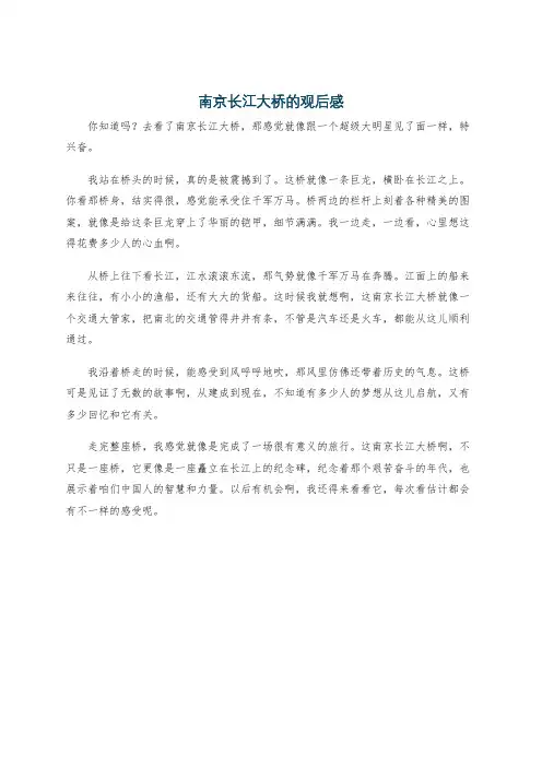 南京长江大桥的观后感