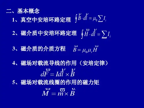 磁介质中安培环路定理