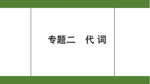 2020年浙江英语中考第二部分语法专题讲解2. 专题二  代词