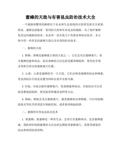 蜜蜂的天敌与有害昆虫防治技术大全