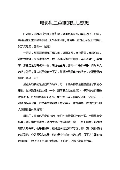 电影铁血英雄的观后感想