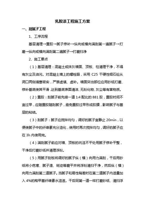 乳胶漆工程施工方案