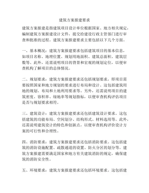 建筑方案报建要求
