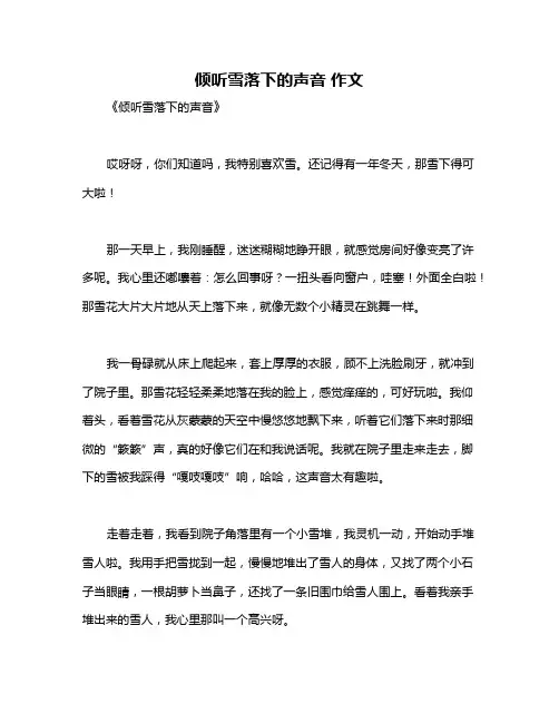 倾听雪落下的声音 作文
