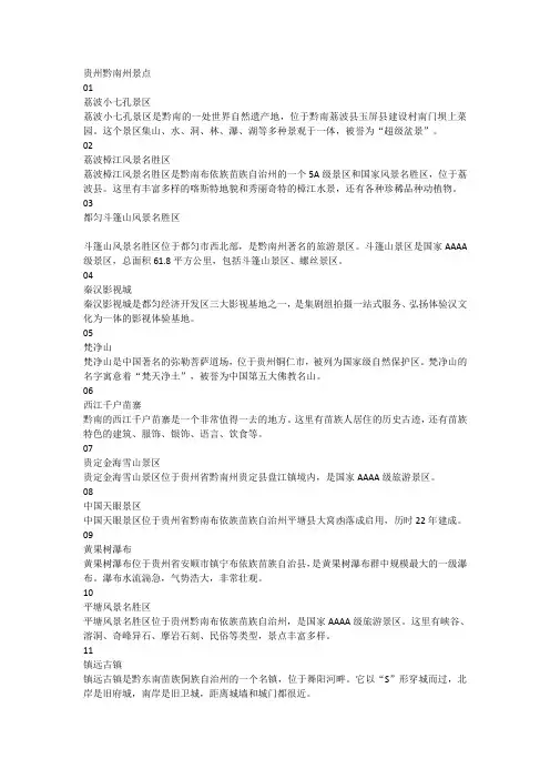 贵州黔南州景点