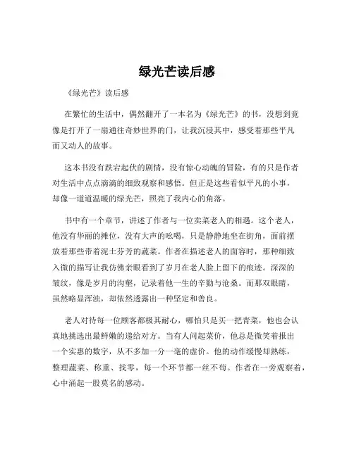 绿光芒读后感