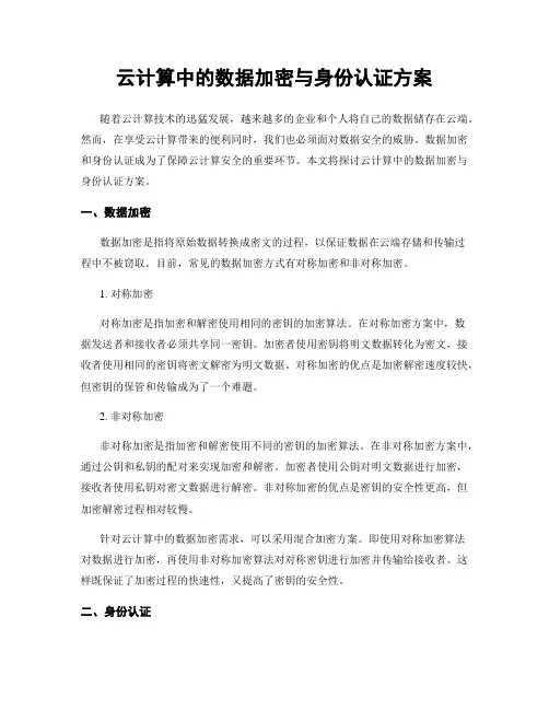 云计算中的数据加密与身份认证方案
