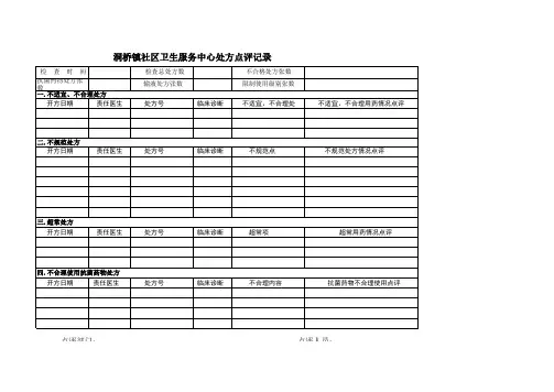 处方点评记录表4