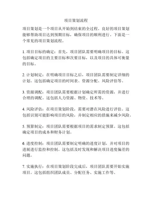项目策划流程