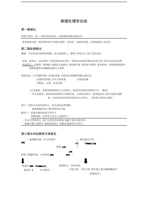 (完整版)病理生理学总结