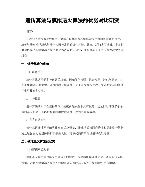 遗传算法与模拟退火算法的优劣对比研究