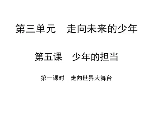 人教部编版九年级道德与法治下册教学走向世界大舞台课件