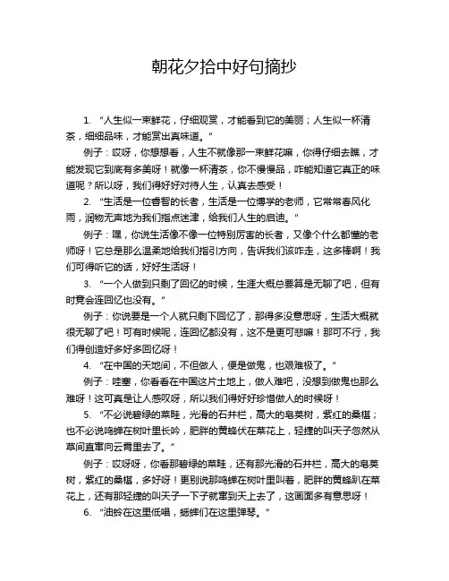 朝花夕拾中好句摘抄