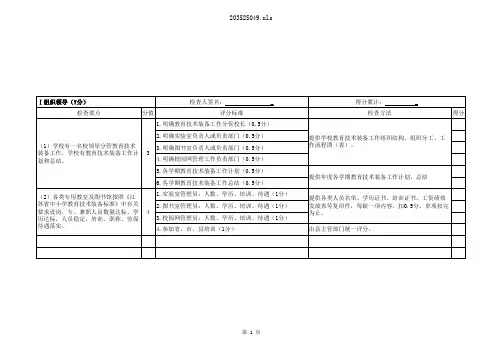 中小学教育技术装备工作考评表