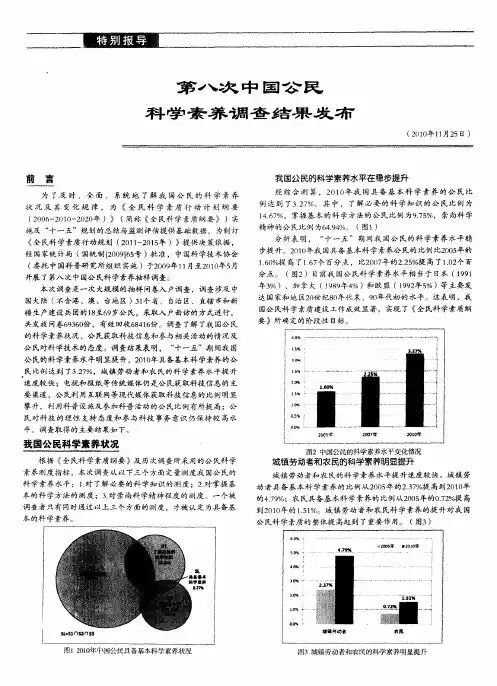 第八次中国公民科学素养调查结果发布(2010年11月25日)