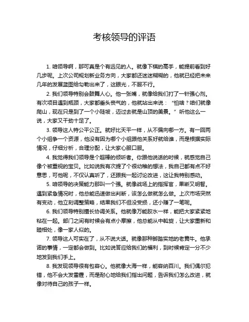 考核领导的评语