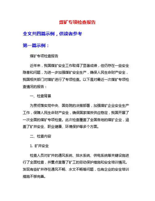 煤矿专项检查报告