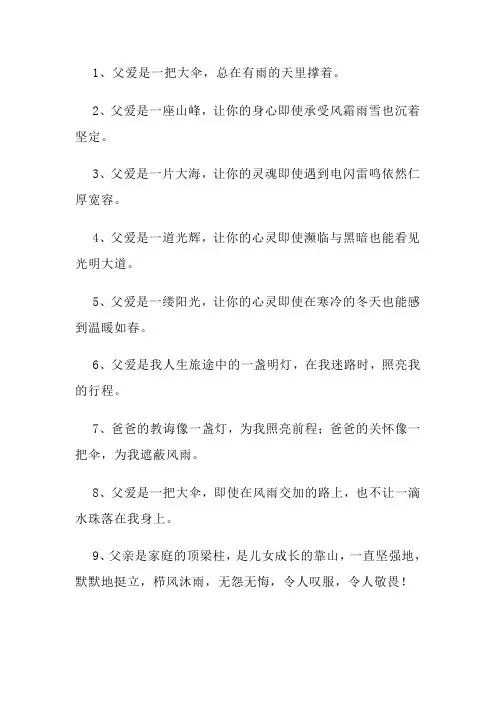描写父亲的优美句子