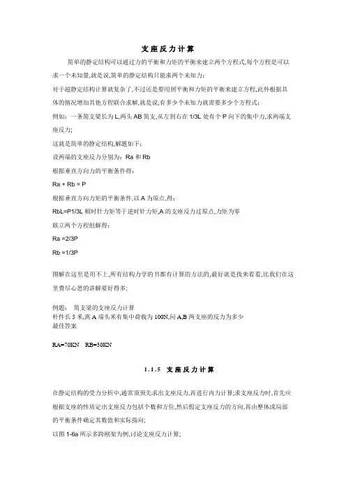 支座反力的计算
