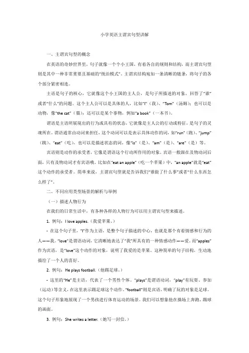 小学英语主谓宾句型讲解