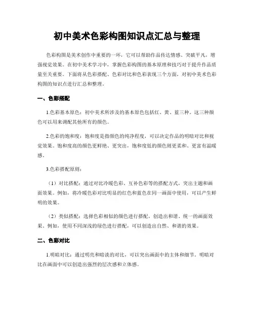 初中美术色彩构图知识点汇总与整理