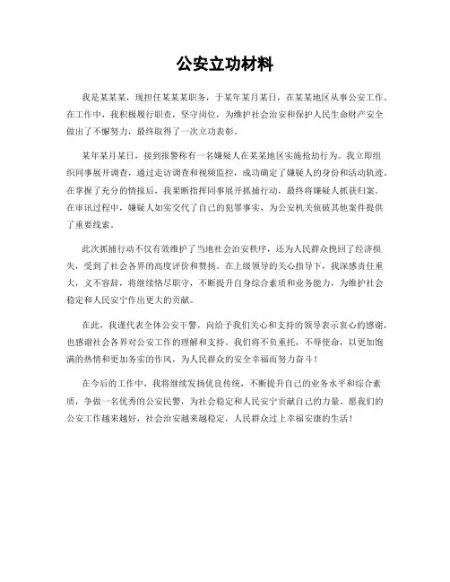 公安立功材料
