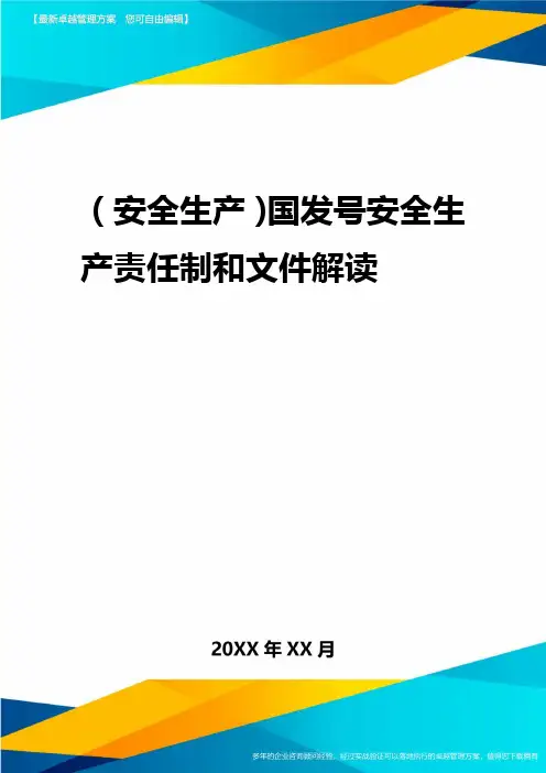 2020年(安全生产)国发号安全生产责任制与文件解读