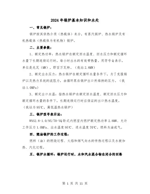 2024年锅炉基本知识和水处（三篇）