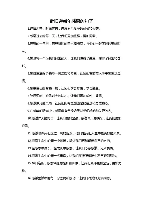 辞旧迎新年感恩的句子-概述说明以及解释