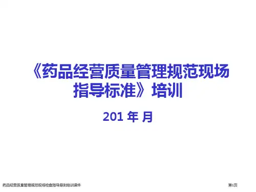 药品经营质量管理规范现场检查指导原则培训课件