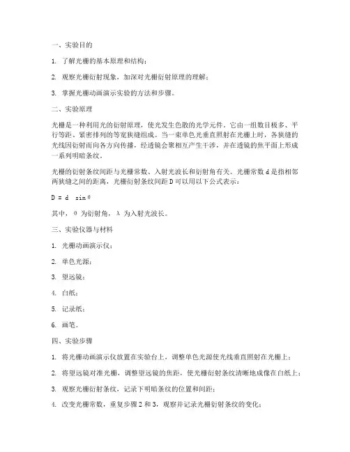 光栅动画演示实验报告