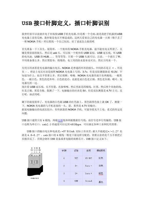 (完整版)USB接口针脚定义