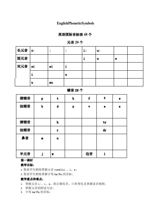 少儿英语音标教案小学适用