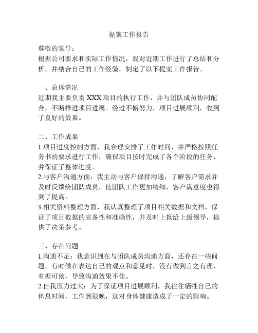 提案工作报告