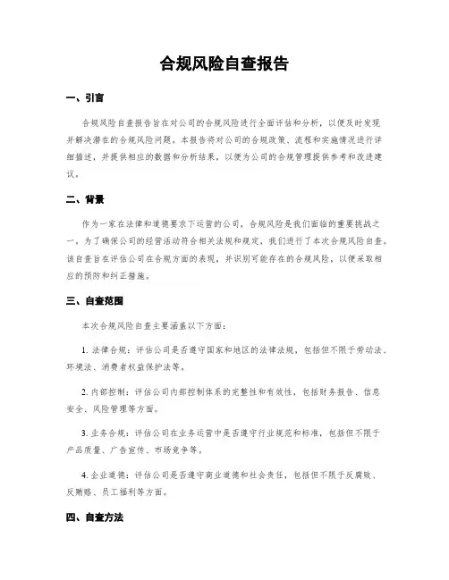 合规风险自查报告
