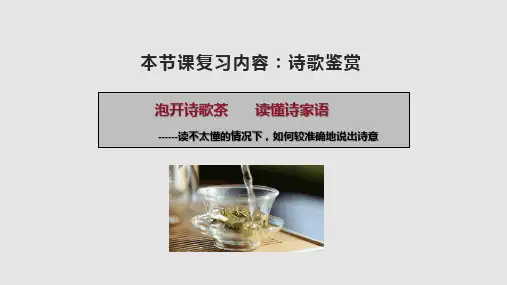 2024届 高考语文第一轮专题复习：古代诗歌鉴赏读懂诗家语 说课PPT