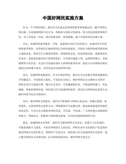 中国好网民实施方案