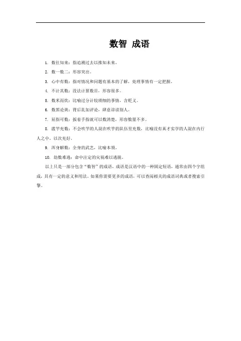 数智 成语