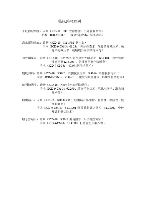 临床路径编码详解