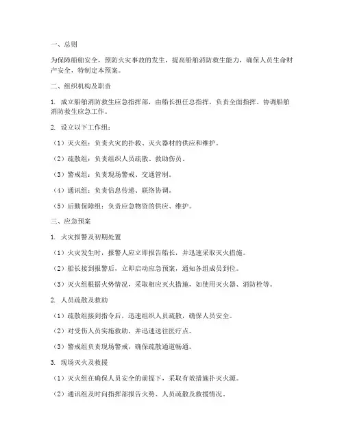 船舶消防应急预案方案范文