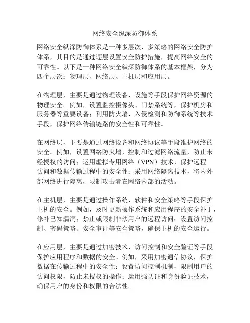 网络安全纵深防御体系