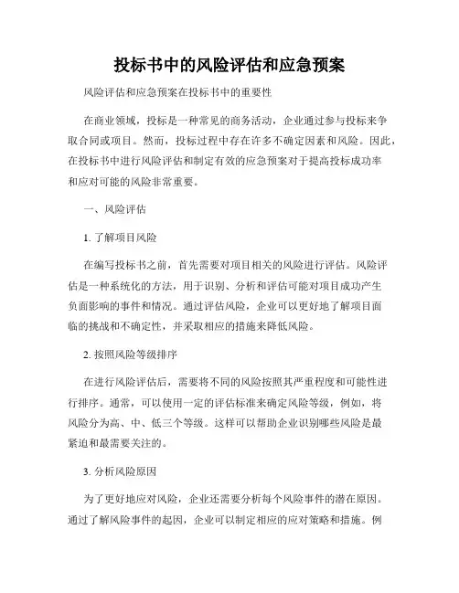 投标书中的风险评估和应急预案