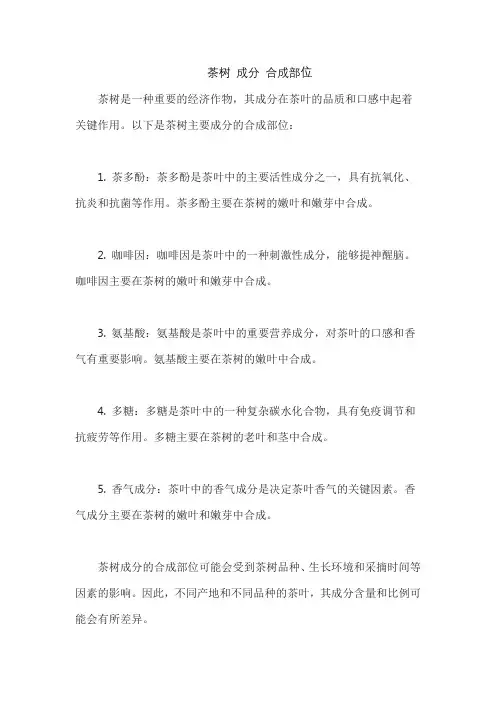 茶树 成分 合成部位