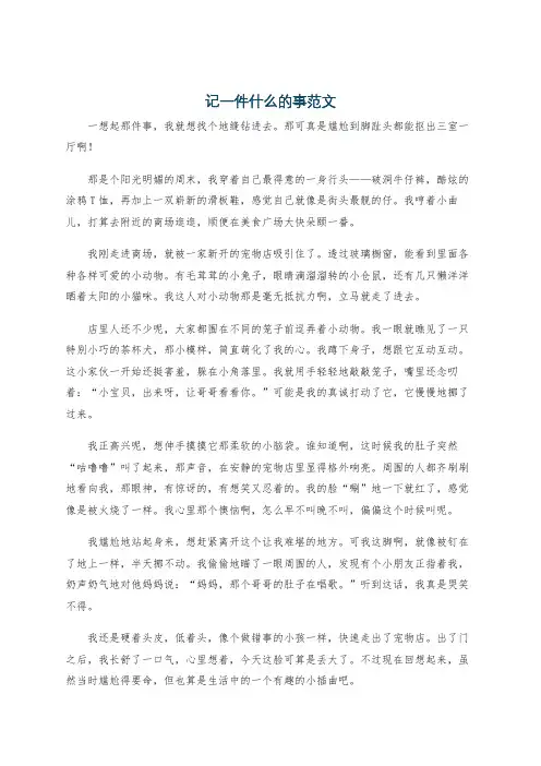 记一件什么的事范文